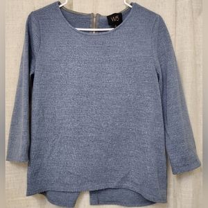 W5 Blue Soft Tunic Linen Cotton Blend Sweater Size S